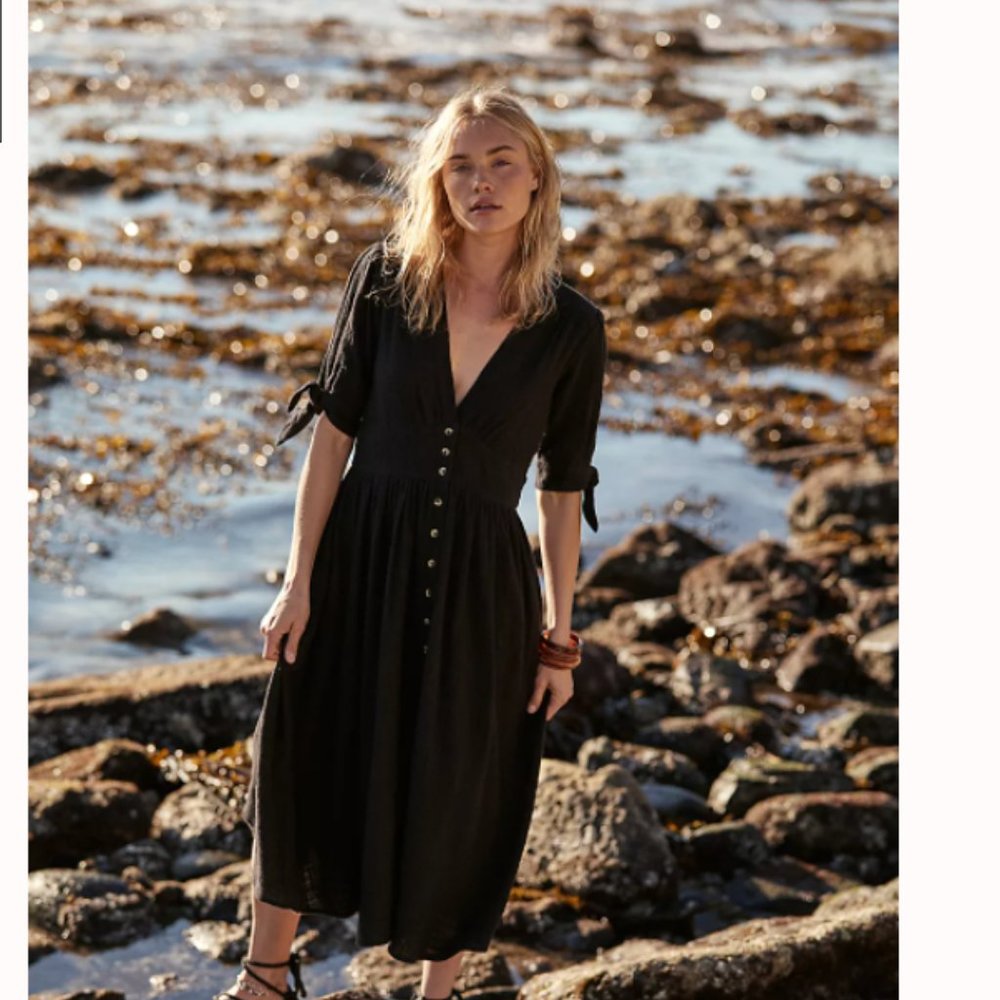 Free People Black Cotton Dress